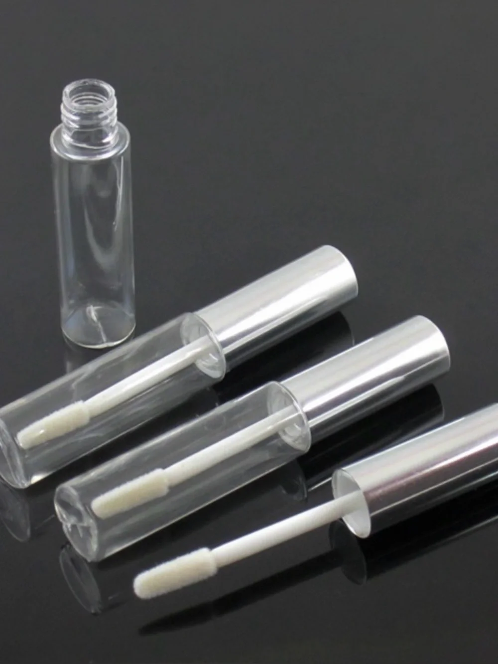 15 Clear Empty Lip Gloss Tubes 8.5ml Silver Caps Wand Applicators DIY Cosmetic